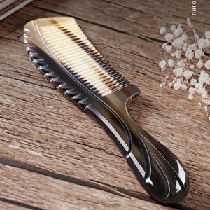 <b>Hot</b> Sale Natural Buffalo Horn Carved Rustic <b>Comb</b> Smooth Polished for Men Women Professional Salon Use - Product Image 3