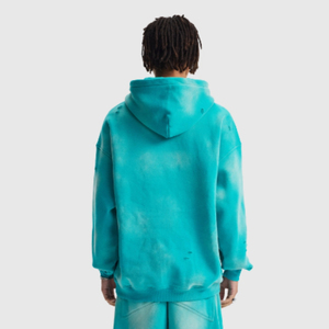 Felpa <span class=keywords><strong>con</strong></span> <span class=keywords><strong>cappuccio</strong></span> da <span class=keywords><strong>donna</strong></span> personalizzata <span class=keywords><strong>con</strong></span> logo ricamato in cotone distressed, <span class=keywords><strong>zip</strong></span>, stampa, lavaggio acido e strass, all'ingrosso, pesante, prodotta da fornitore - Product Image 4