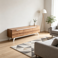 Meuble TV moderne en bois avec rangement pour salon, appartement - Meuble de maison, table TV