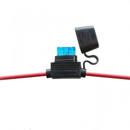 Suporte de fusível atm/atc, mini lâmina de 12v à prova d'água para carro, 20awg 15cm