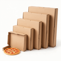 Emballages de livraison jetables en carton ondulé kraft de qualité alimentaire pour pizzas, avec logo personnalisé imprimé, vente en gros, usine
