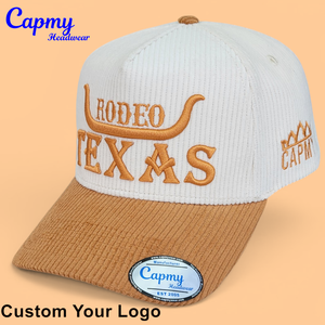 Casquette de baseball 5 panneaux en suède avec logo original, broderie 3D en velours côtelé, en coton pour homme, style A-Frame, en promotion - Product Image 2