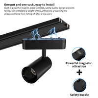 Système d'éclairage sur rail magnétique ultra-mince 26 mm 48 V intelligent Wi-Fi noir, spots linéaires LED magnétiques