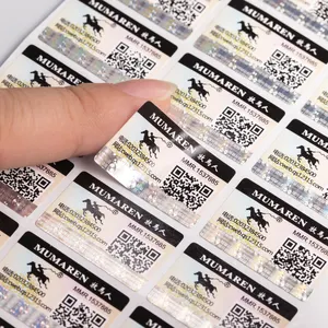 custom Self-adhesive stickers anti counterfeit label scrape off serial number qr code laser sticker for free sample