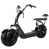Scooter Eléctrico Citycoco con Doble Asiento y Neumáticos Anchos para Motocicleta Estilo E, Motor de 2000W, Batería de Litio Extraíble, Sensor a Prueba de Agua