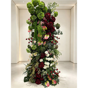 Arrangements floraux artificiels personnalisés en hortensias rose fardé au chocolat pour décorations florales de fond de scène de mariage et allées. - Product Image 2