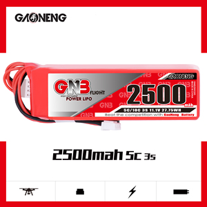 GNB GAONENG RC LiPo <b>Battery</b> 3S 2500MAH 11.1V 5C for FrSky Taranis X9D Transmitter XH2.54 FUTABA JR JST Connector - Product Image 6