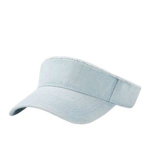 Fashion Trendy Girl <b>Lady</b> Frayed Edge Denim Sun <b>Hat</b> Visor Cap Custom Logo Cotton Jean Women Men <b>Summer</b> Sports Cap - Product Image 3