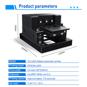 Best Price A3 SIZE Uv Led Lamp Flatbed UV <b>Printer</b> for Flat Materials <b>Printer</b> Phone case Glass - Product Image 2