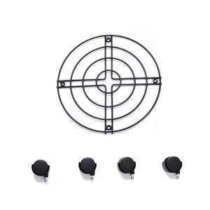 Caddie <span class=keywords><strong>à</strong></span> plantes rond en métal noir pratique avec 4 roues, <span class=keywords><strong>support</strong></span> de rouleau, déménageur de jardinière intérieure et extérieure, <span class=keywords><strong>roulettes</strong></span>, plateau roulant - Product Image 5