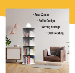 360 xoay cuốn sách Kệ tháp lưu trữ Vòng Carousel quay Tủ Sách lười biếng <span class=keywords><strong>Susan</strong></span> 4 Tầng Xoay kệ sách - Product Image 5