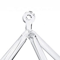 Pirámide de Canto de cristal de cuarzo de 7 pulgadas transparente con palo de cuenco de cristal y cuerda púrpura