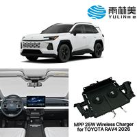 Chargeur de voiture sans fil YULINME 25W pour boîte de rangement centrale, charge rapide mains libres, compatible Toyota RAV4 2026, double module