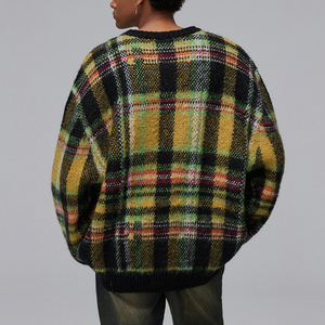 Suéter de punto Suéter de cuadros personalizado para hombre Suéteres de diseñador de estilo de gran tamaño para hombres - Product Image 2