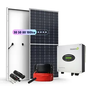 电网发电机组太阳能电池电源系统30kw 50kw 80kw 100kw家用太阳能电池板廉价太阳能电池板