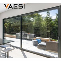 Porte coulissante en aluminium insonorisée sur mesure avec double vitrage pour villa