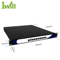 Vente en gros 1U Pfsense Core I3 8100T Quad Serveur réseau Win7 8 10 Linux DDR4 VGA 2USB 8LAN Système informatique avec pare-feu et VPN