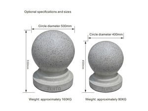 Sıcak satış doğa taş topu popüler parlayan taş topu aydınlık engel topu park yol engelleyici taş baba - Product Image 2