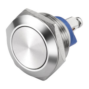 19mm Stainless Steel Aluminum Dome Head <strong>Push</strong> <strong>Button</strong> <strong>Switch</strong> <strong>Emergency</strong> Stop Red Safety NC Contact 10A 250V AC - Product Image 1