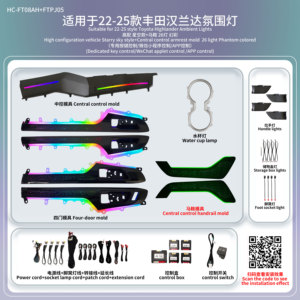 Luz Ambiente LED para Carro Toyota Highlander 2022-2025, Luz Dinâmica Decorativa para Painel e Portas - Product Image 1