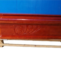 Ataúd Ecológico y Biodegradable de Caoba Roja Sólida, Estilo Europeo, para Entierro, 187x56x28cm