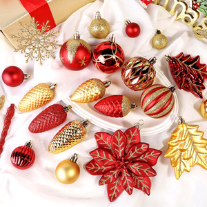 Transparent PVC Box Pack Special Christmas Baubles Hollow Star Pinecone Floral Painted Hanging Ornaments For Xmas Tree Decor - Product Image 3