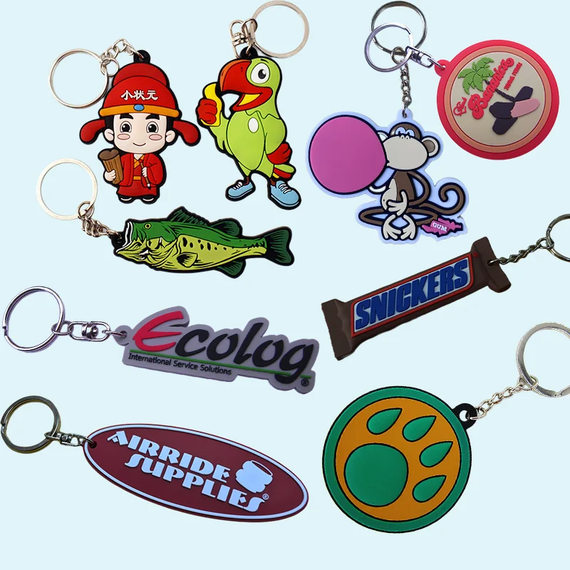 Custom cartoon keyring real soft 3d keychain anime figurines key chains pvc/silicone figure key chain with your character