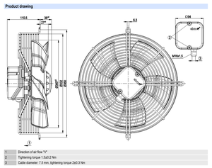 พัดลมแบบแกน EBM-PAPST รุ่น S4E300-AS72-53/F02 ขนาด 300 มม. สำหรับระบบ HVAC ระบายอากาศคอนเดนเซอร์ และระบบทำความเย็นอุตสาหกรรม - Product Image 3