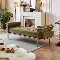 Banc de style Bauhaus, banc long design en acier inoxydable pour réception de café, magasin de vêtements et tabouret de bout de lit pour chambre