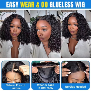 Parrucche Frontali in Pizzo HD 13x4, Onda Profonda 250%, Parrucca Frontale in Pizzo 4x4, 100% Capelli Umani per Donne, Parrucca Bob Corta Ricci Brasiliani - Product Image 4