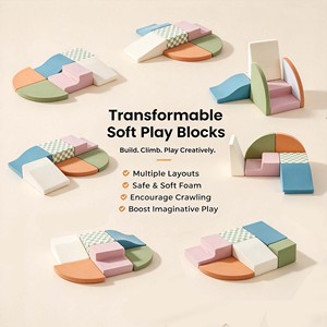 Ensemble de blocs d'escalade en mousse souple personnalisés en usine, 6 pièces, multicolores, pour l'éveil des tout-petits, chambre et salon - Product Image 3