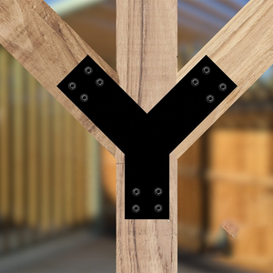 Soporte <span class=keywords><strong>de</strong></span> hierro y acero para pérgola exterior, placa <span class=keywords><strong>en</strong></span> T para techo <span class=keywords><strong>de</strong></span> porche delantero, <span class=keywords><strong>kit</strong></span> <span class=keywords><strong>de</strong></span> soportes 4x4, negro, moderno, impermeable - Product Image 5