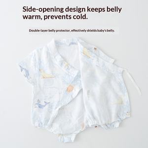 Mameluco de bebé 2026 de verano, fino, de gasa, algodón de bambú, Clase A, para recién nacido, manga corta, unisex, ropa de bebé transpirable - Product Image 4