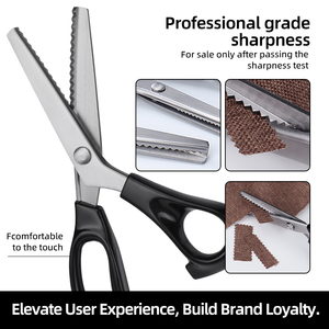<span class=keywords><strong>Ciseaux</strong></span> à zigzag en acier inoxydable, <span class=keywords><strong>ciseaux</strong></span> à pointes triangulaires <span class=keywords><strong>pour</strong></span> travaux manuels sur tissu, <span class=keywords><strong>ciseaux</strong></span> <span class=keywords><strong>pour</strong></span> travaux manuels ménagers, <span class=keywords><strong>ciseaux</strong></span> de couture - Product Image 3