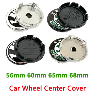Coprimozzi Neri e Verdi da 56mm, 60mm, 65mm, 68mm con Logo Centrale per Skoda Octavia, Fabia, Superb, Rapid, <span class=keywords><strong>Yeti</strong></span> - Accessori 5JA601151A - Product Image 1