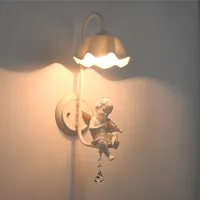 Lâmpada de parede moderna de anjo, led, scones de parede, iluminação nórdica, para quarto, para casamento, escritório, lâmpada de cabeceira e27
