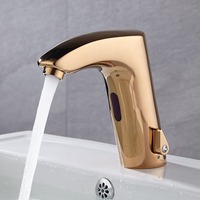 Robinet de lavabo automatique sans contact à capteur infrarouge, mitigeur intelligent chaud/froid en laiton massif PVD noir mat