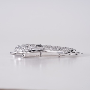 Premium Lab Grown Diamond Brooch and <b>Pendant</b> in 14K <b>Solid</b> <b>Gold</b> for Women Elegant Convertible Jewelry with Brilliant Shine - Product Image 3