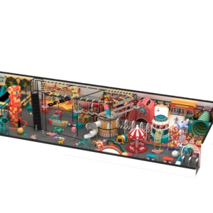 Parque infantil interior con zona de trampolines y estructura de escalada para niños, tamaño comercial, área de juegos segura. - Product Image 5