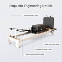 Lit de Pilates en aluminium personnalisé avec engrenages réglables, multifonctionnel, logo/couleur personnalisés - Équipement de studio de yoga pour la santé et la force