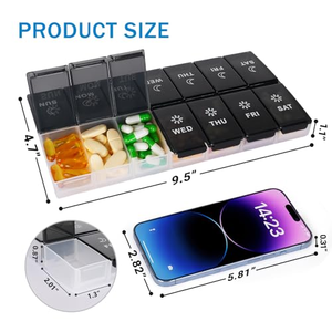 กล่องใส่ยาพลาสติกขนาดใหญ่ สำหรับจัดยา 7 วัน แบบรายสัปดาห์ AM PM 14 ช่อง - Product Image 5