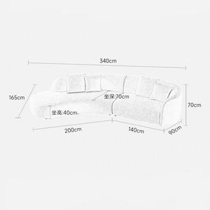 โซฟารูปพระจันทร์สไตล์อิตาเลียนแบบมินิมอลลิสต์โซฟาทันสมัยแสงหรูหราห้องนั่งเล่นผ้าโค้งโซฟาโรงแรมอพาร์ทเมนต์วิลล่าเฟอร์นิเจอร์ - Product Image 6