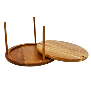 ชั้นวางเครื่องเทศไม้ไผ่ไม้พร้อมที่จัดระเบียบเครื่องสำอางเครื่องปรุงแบบหมุนได้2ชั้นประหยัดพื้นที่สำหรับห้องครัวและห้องน้ำ - Product Image 4