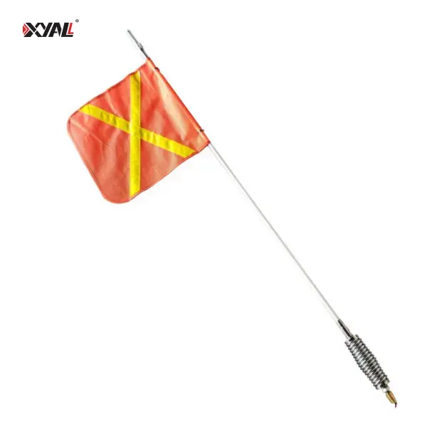 Molla in acciaio al carbonio di alta qualità Base forte ambra rossa lampeggiante Minesite veicolo 1.2/1.8/2.4/3.6m LED Pertigas Mining Flags