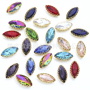 Navette Crystal Glass Rhinestone 7x15mm Flatback DIY Jewelry Accessories For Wedding Dress Shoes <b>Hat</b> Hair Ornament - Product Image 4