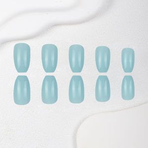 <span class=keywords><strong>Faux</strong></span> ongles courts <span class=keywords><strong>bleu</strong></span> <span class=keywords><strong>clair</strong></span>, 24 pièces, brillants, réutilisables, qualité salon, couverture complète, ongles artificiels - Product Image 3