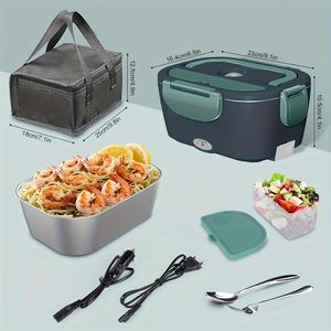 Fiambrera eléctrica portátil de acero inoxidable, contenedor calentador de alimentos electrónico para camión doméstico, uso en cocina al aire libre - Product Image 4