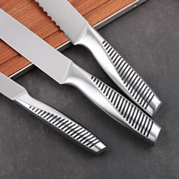 Ensemble de couteaux de cuisine professionnels multifonctions en acier inoxydable à manche creux de haute qualité