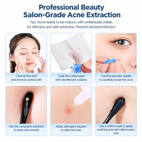 Kit d'aiguilles pour éliminer les points noirs, 50 pièces, en acier inoxydable, outil d'extraction des boutons d'acné, pour salon de beauté professionnel, usage domestique