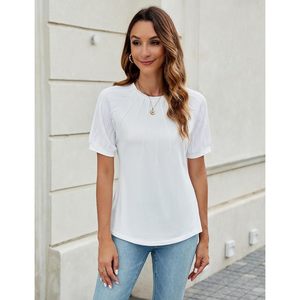 Chemisier texturé à manches ballon pour femme, haut de travail à manches courtes, tenue décontractée d'été 2026 - Product Image 5